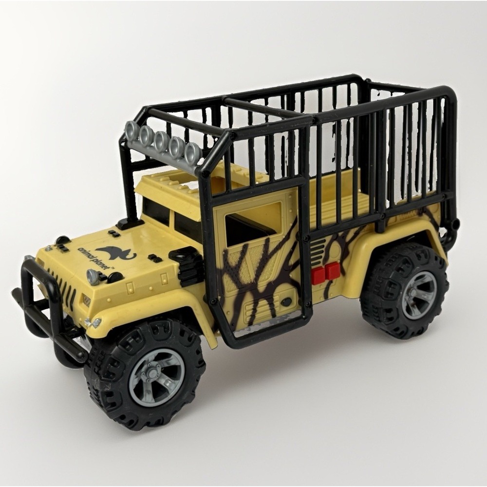 2021 Animal Planet Plastic Safari Vehicle Jeep Tested Doesn't Work Missing Wheel